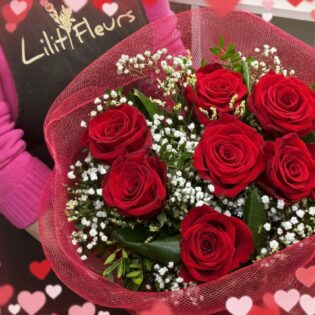 Bouquet de fleurs Saint-Valentin Roses